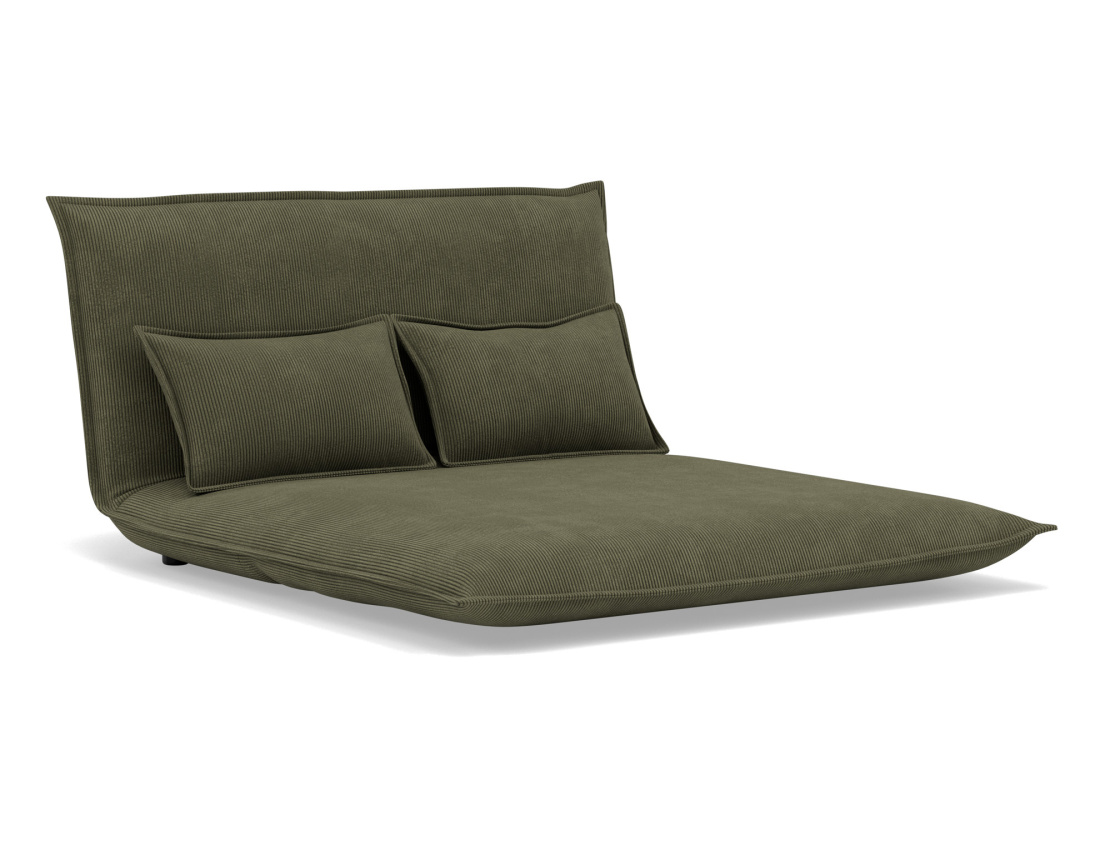 Banquette 2 places convertible clic-clac en velours côtelé Candice