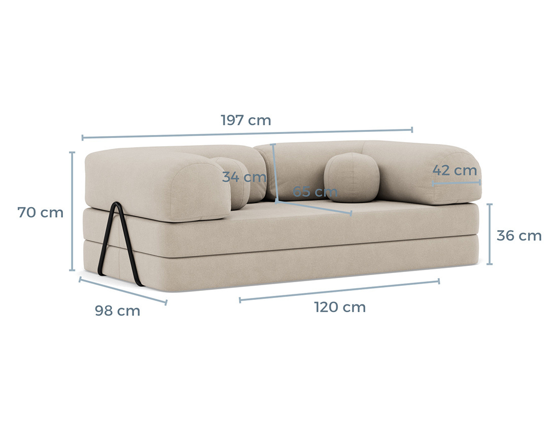 Canapé 3 places convertible en velours texturé Nebula