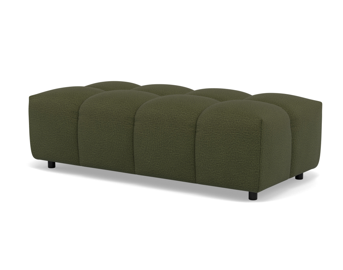 Canapé d'angle réversible 4 places avec pouf d'appoint en tissu texturé Adelaide