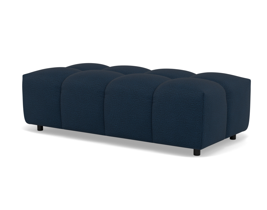 Canapé d'angle réversible 4 places avec pouf d'appoint en tissu texturé Adelaide