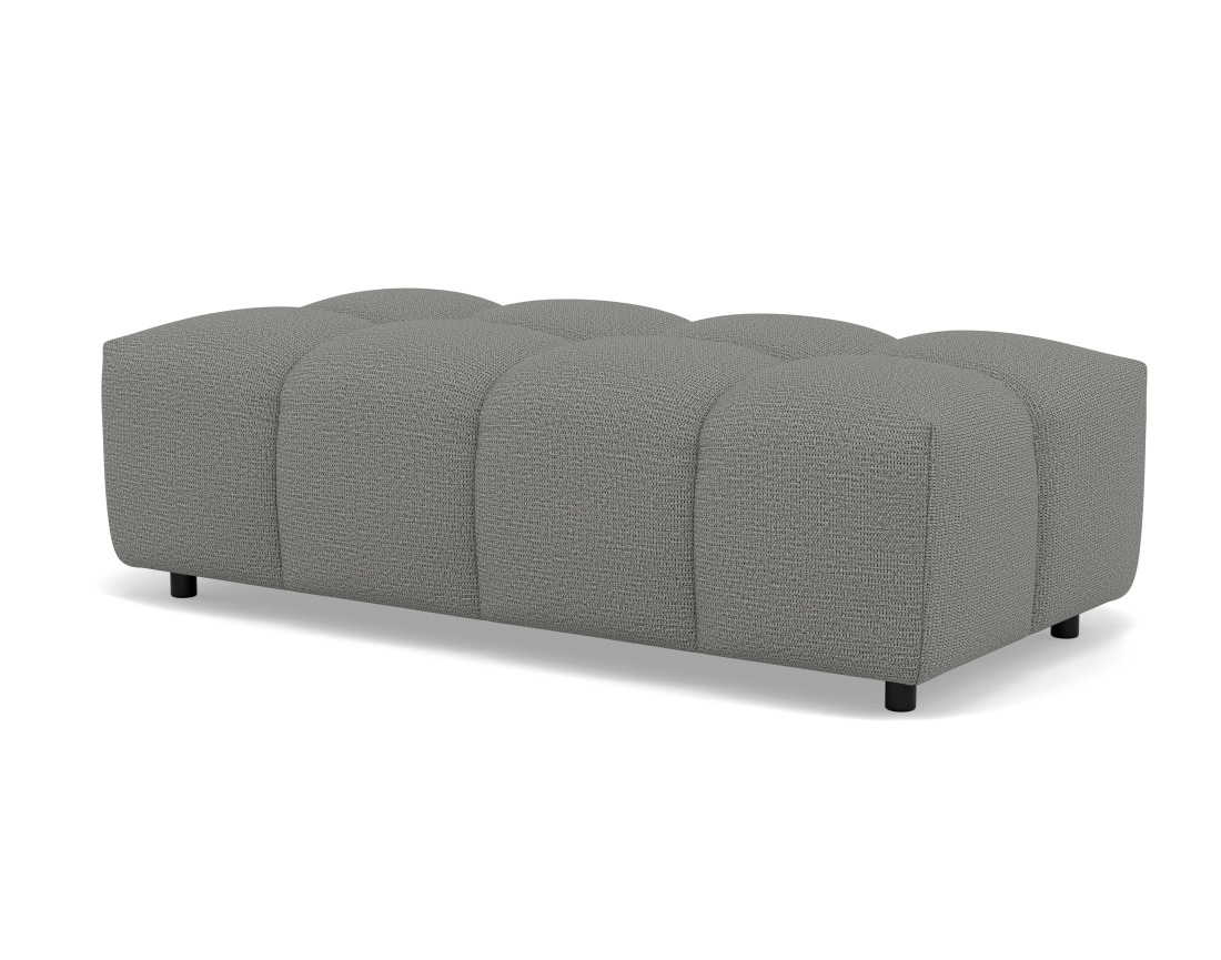 Canapé d'angle réversible 4 places avec pouf d'appoint en tissu texturé Adelaide Canapé d'angle réversible 4 places avec pouf d'appoint en tissu texturé Adelaide