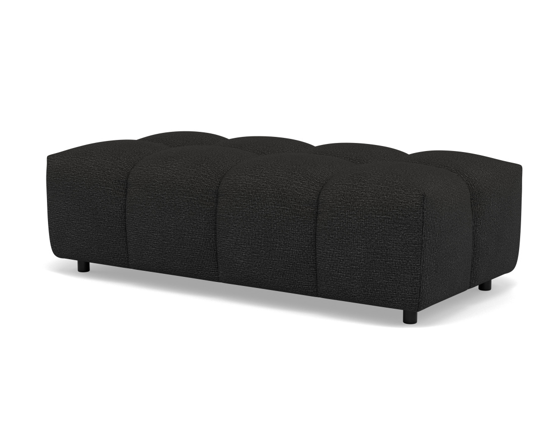 Canapé d'angle réversible 4 places avec pouf d'appoint en tissu texturé Adelaide