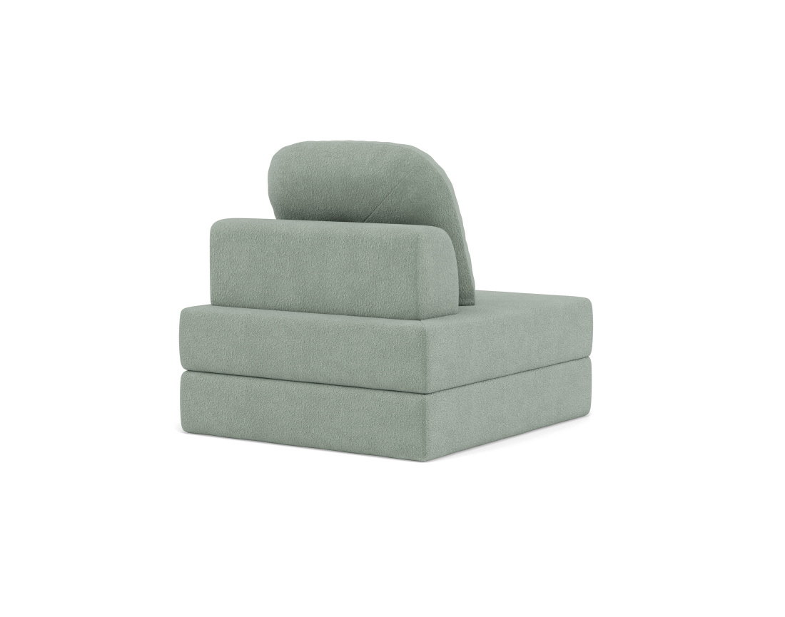 Fauteuil convertible déplimousse en tissu bouclette Edna