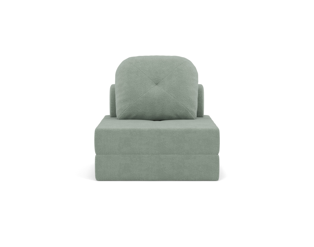 Fauteuil convertible déplimousse en tissu bouclette Edna