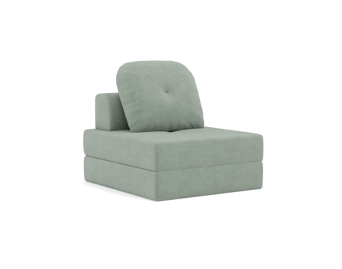 Fauteuil convertible déplimousse en tissu bouclette Edna
