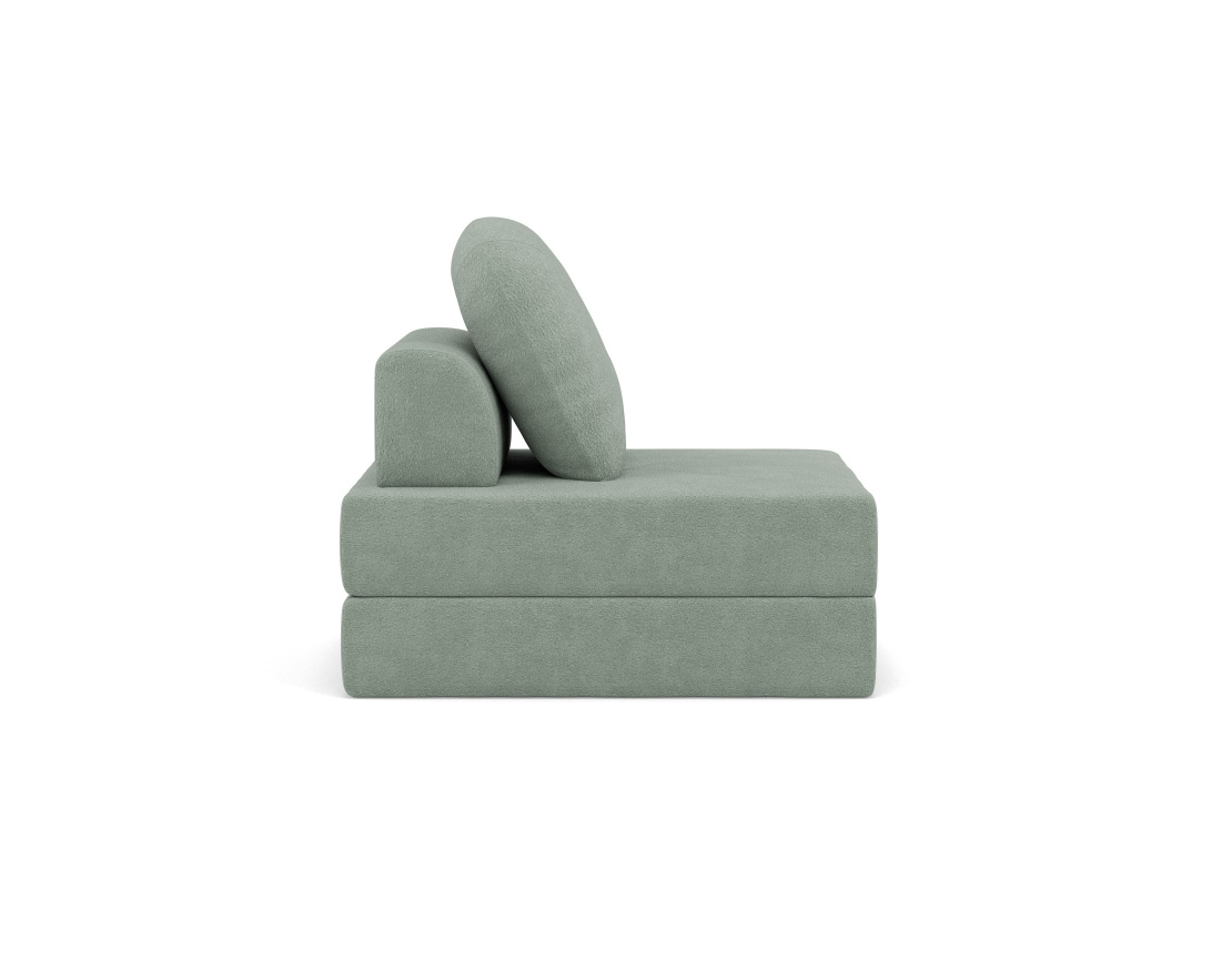 Fauteuil convertible déplimousse en tissu bouclette Edna