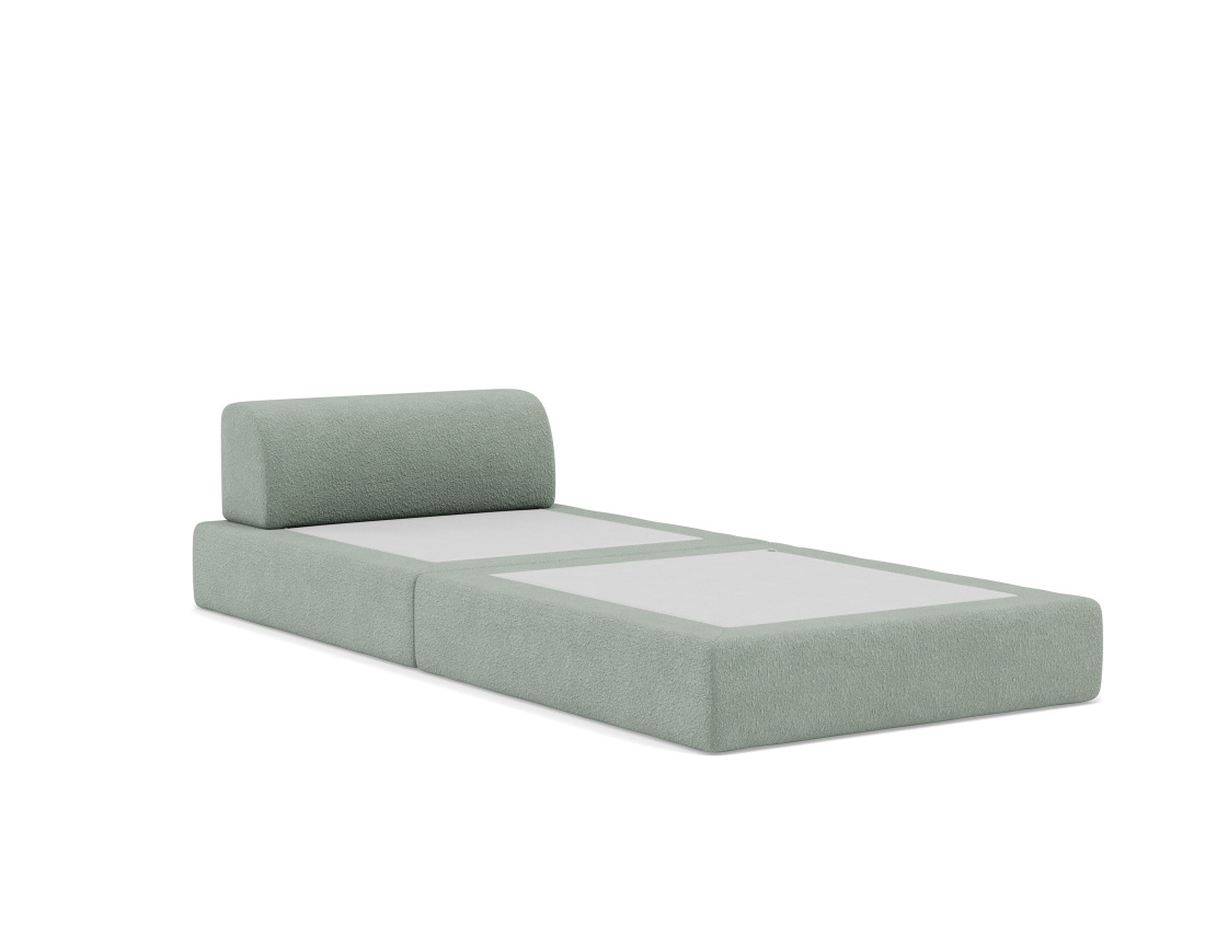 Fauteuil convertible déplimousse en tissu bouclette Edna