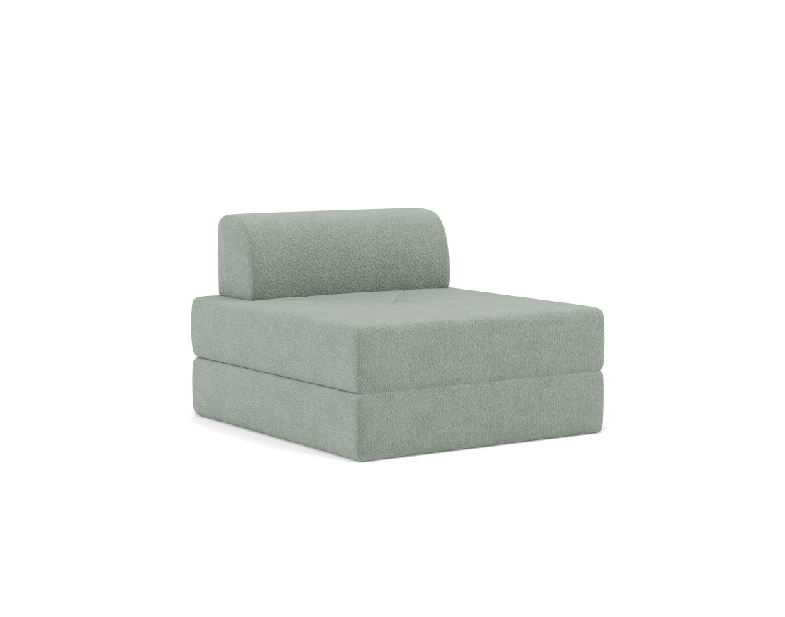 Fauteuil convertible déplimousse en tissu bouclette Edna