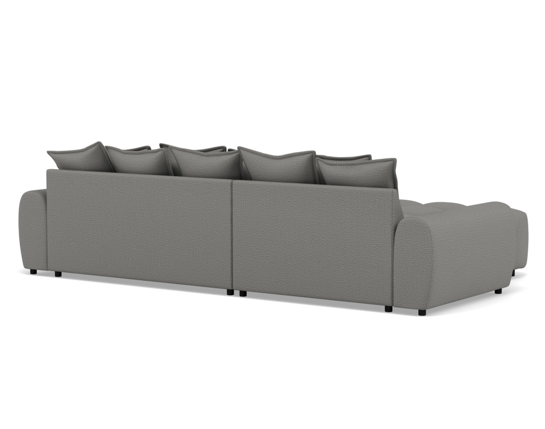 Canapé d'angle réversible 4 places avec pouf d'appoint en tissu texturé Adelaide Canapé d'angle réversible 4 places avec pouf d'appoint en tissu texturé Adelaide