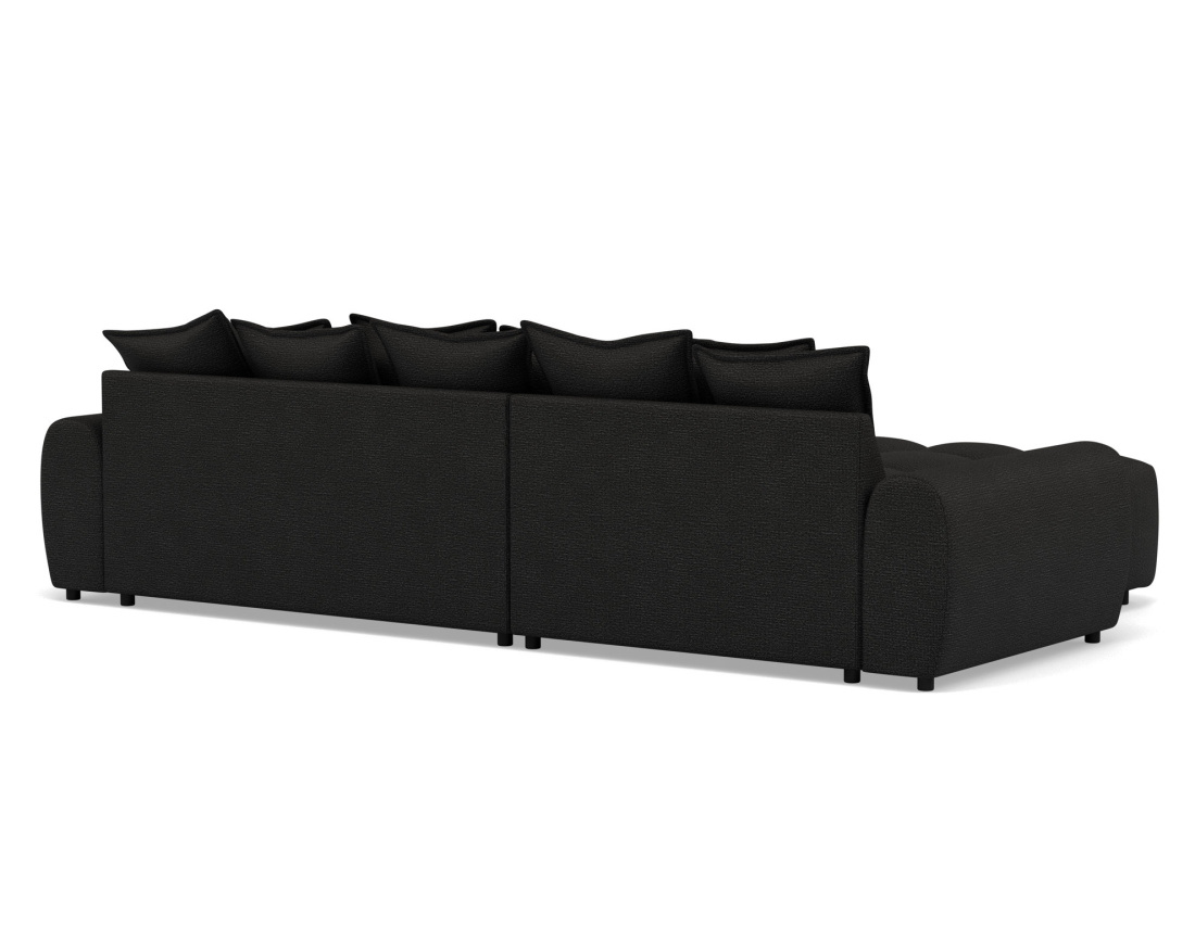 Canapé d'angle réversible 4 places avec pouf d'appoint en tissu texturé Adelaide