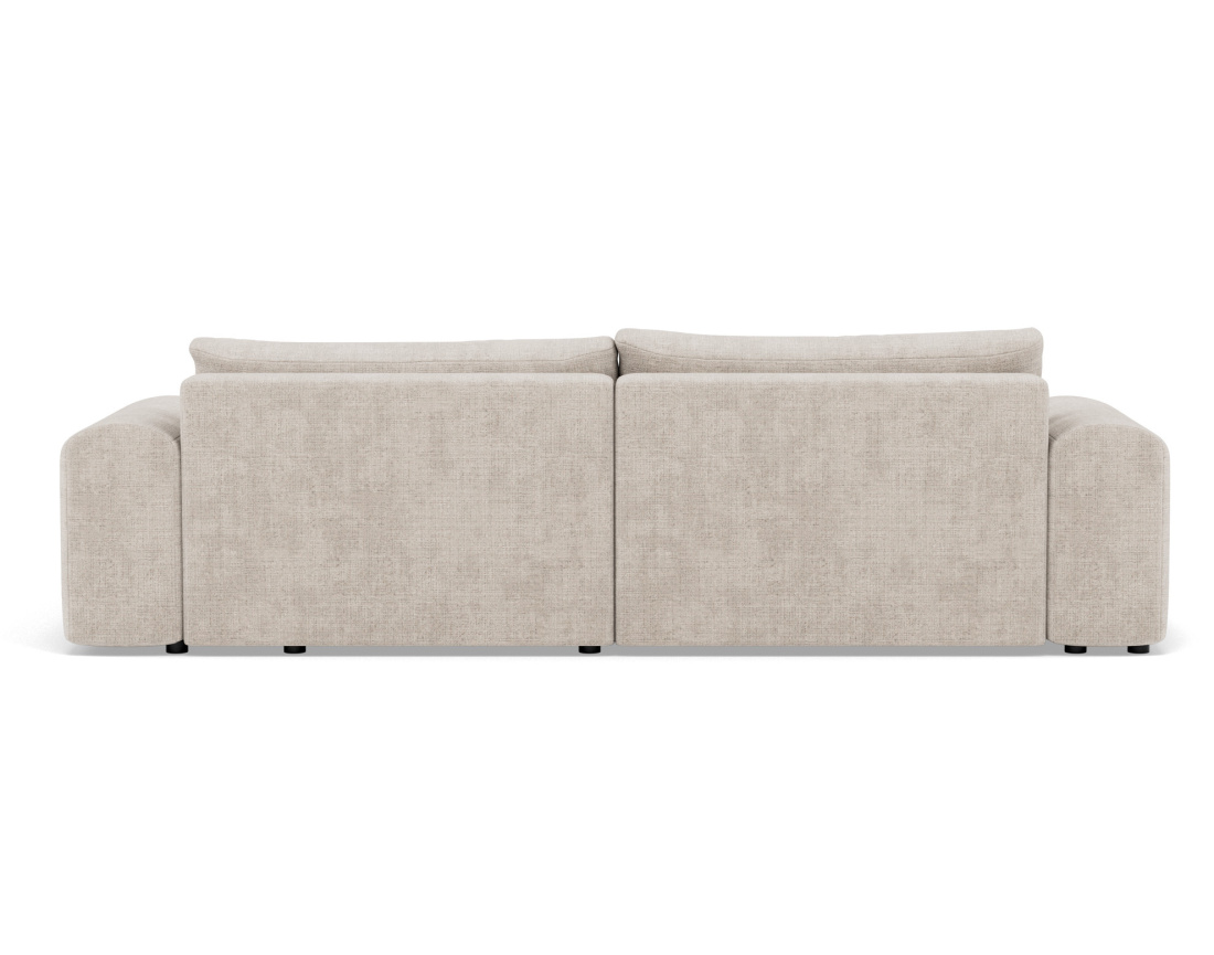 Canapé d'angle droit 4 places convertible avec coffre en velours texturé Rebecca