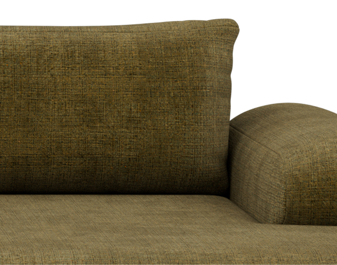 Canapé d'angle droit 4 places convertible avec coffre en velours texturé Rebecca