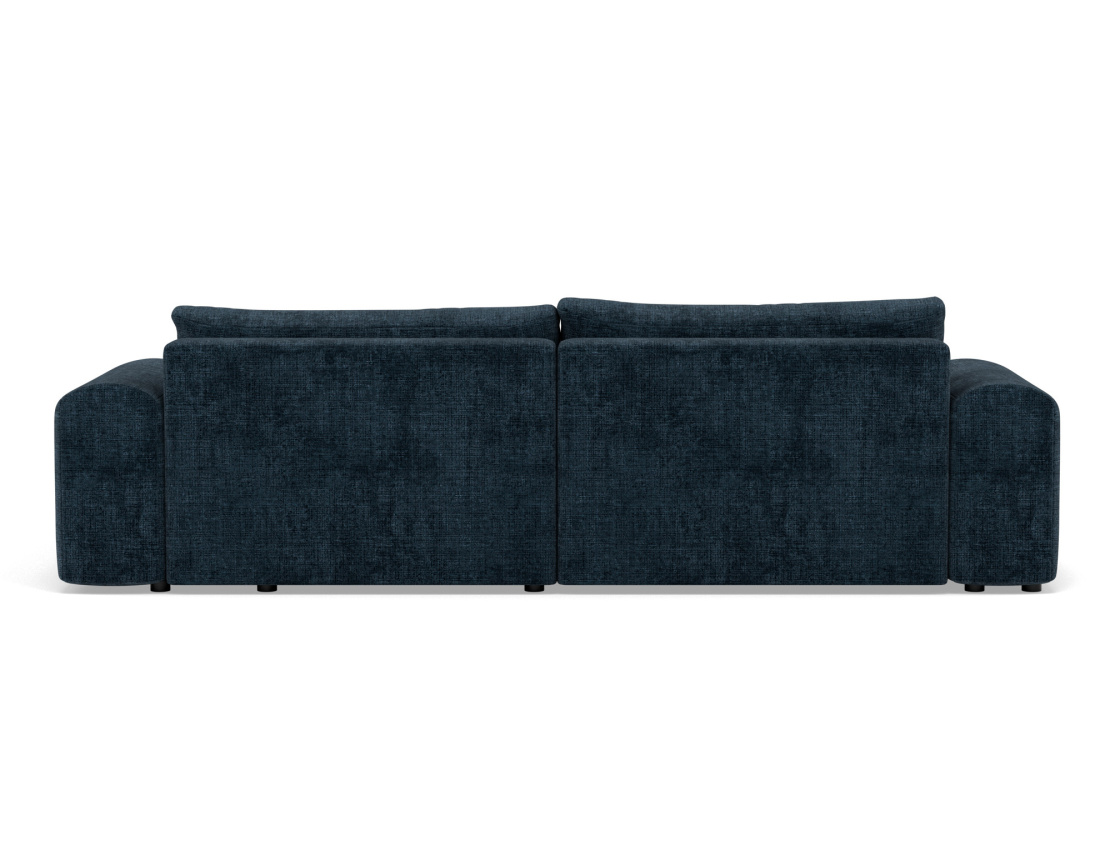 Canapé d'angle droit 4 places convertible avec coffre en velours texturé Rebecca