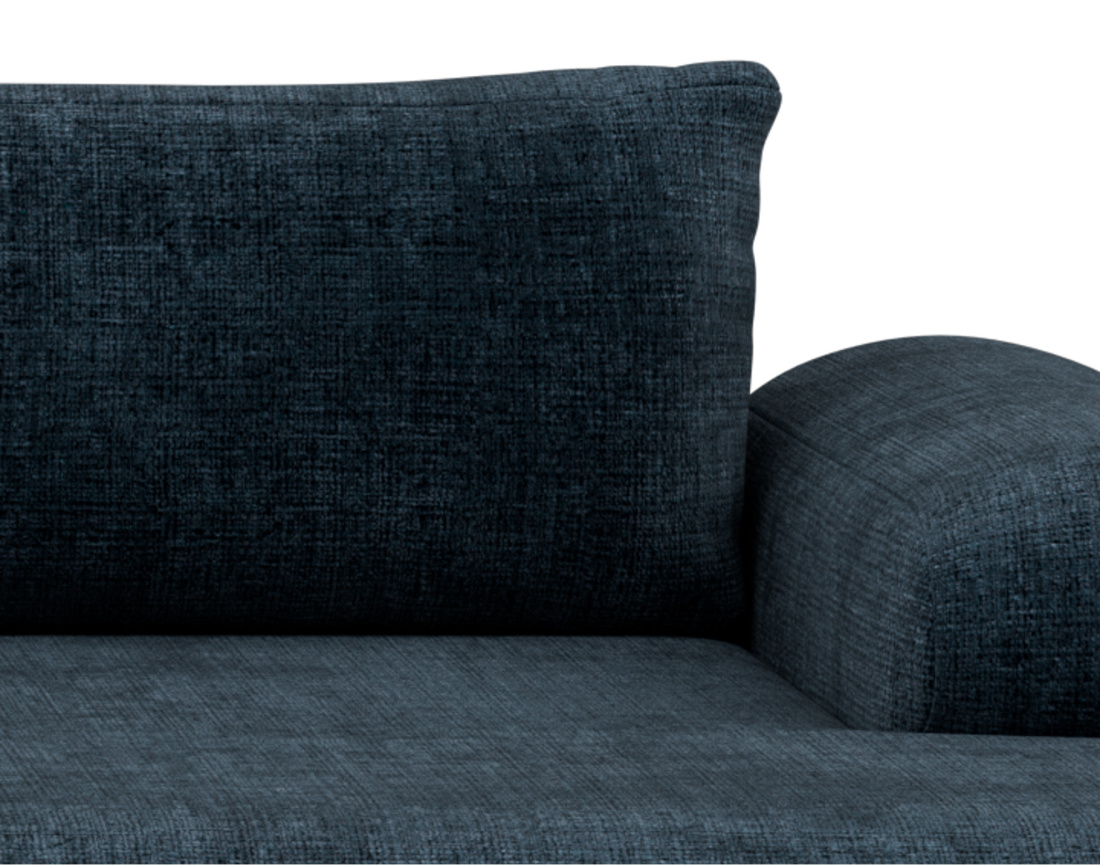 Canapé d'angle droit 4 places convertible avec coffre en velours texturé Rebecca