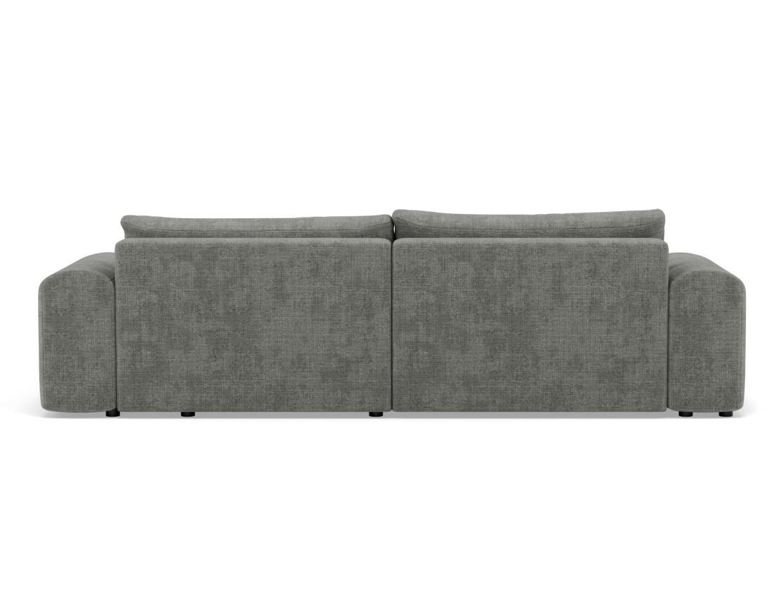 Canapé d'angle droit 4 places convertible avec coffre en velours texturé Rebecca Canapé d'angle droit 4 places convertible avec coffre en velours texturé Rebecca