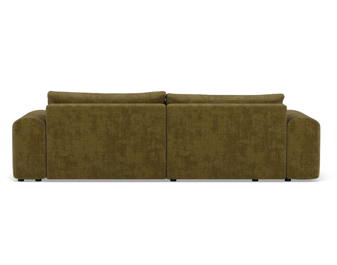 Canapé d'angle gauche 4 places convertible avec coffre en velours texturé Rebecca