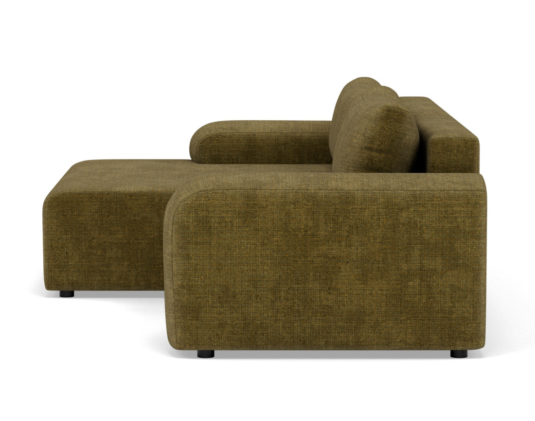 Canapé d'angle gauche 4 places convertible avec coffre en velours texturé Rebecca