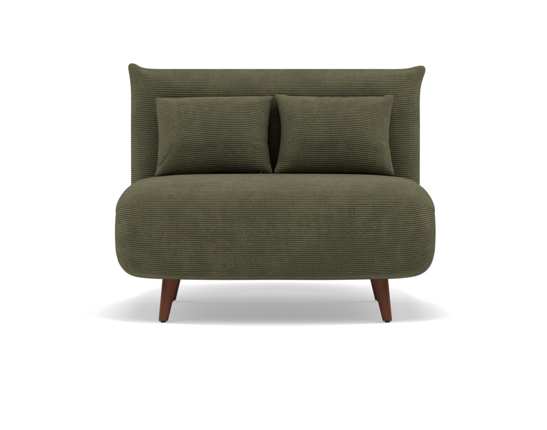 Banquette convertible clic-clac 1 place en velours côtelé Lumi