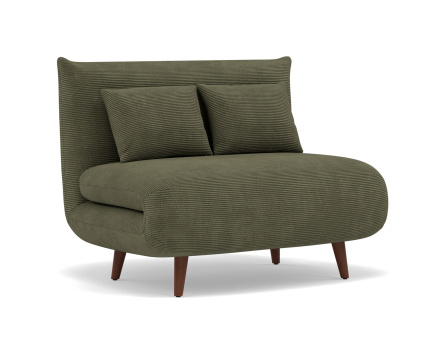 Banquette convertible clic-clac 1 place en velours côtelé Lumi