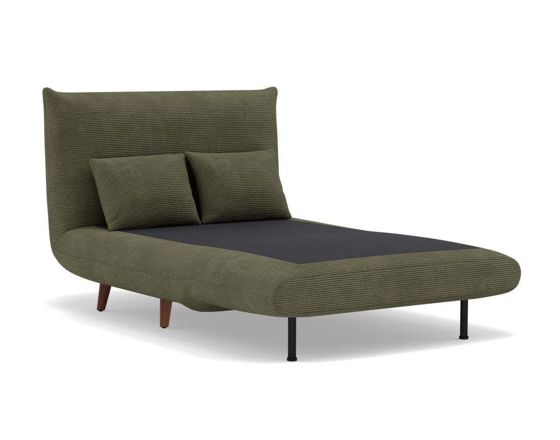 Banquette convertible clic-clac 1 place en velours côtelé Lumi