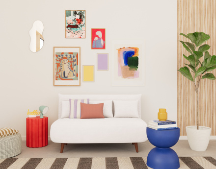 Banquette convertible clic-clac 2 places en velours côtelé Lumi