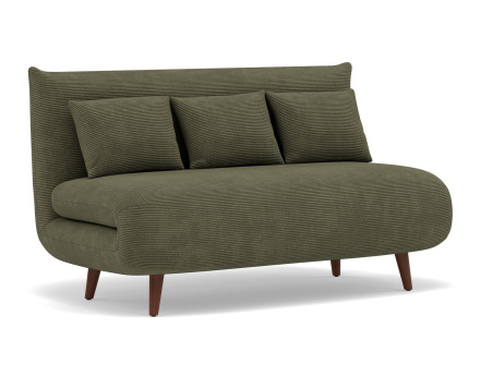 Banquette convertible clic-clac 2 places en velours côtelé Lumi