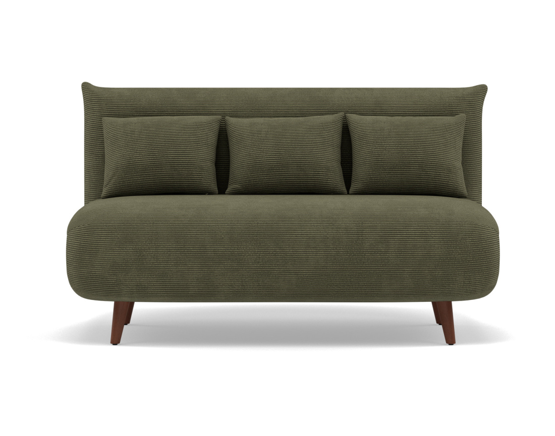 Banquette convertible clic-clac 2 places en velours côtelé Lumi