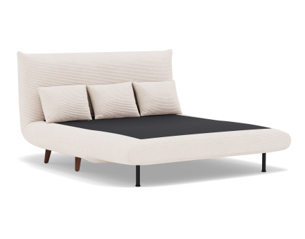 Banquette convertible clic-clac 2 places en velours côtelé Lumi