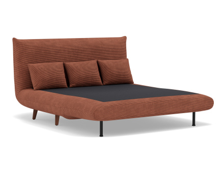 Banquette convertible clic-clac 2 places en velours côtelé Lumi