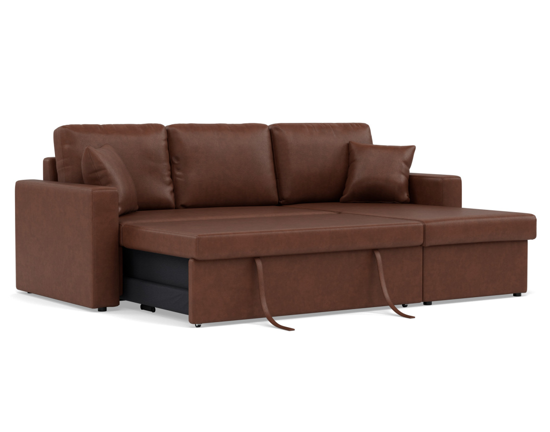 Canapé d'angle réversible 4 places convertible avec coffre en simili Cyrus