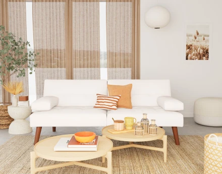 Canapé convertible clic-clac 2 places en simili Philae