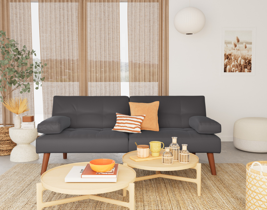 Canapé convertible clic-clac 2 places en simili Philae Canapé convertible clic-clac 2 places en simili Philae