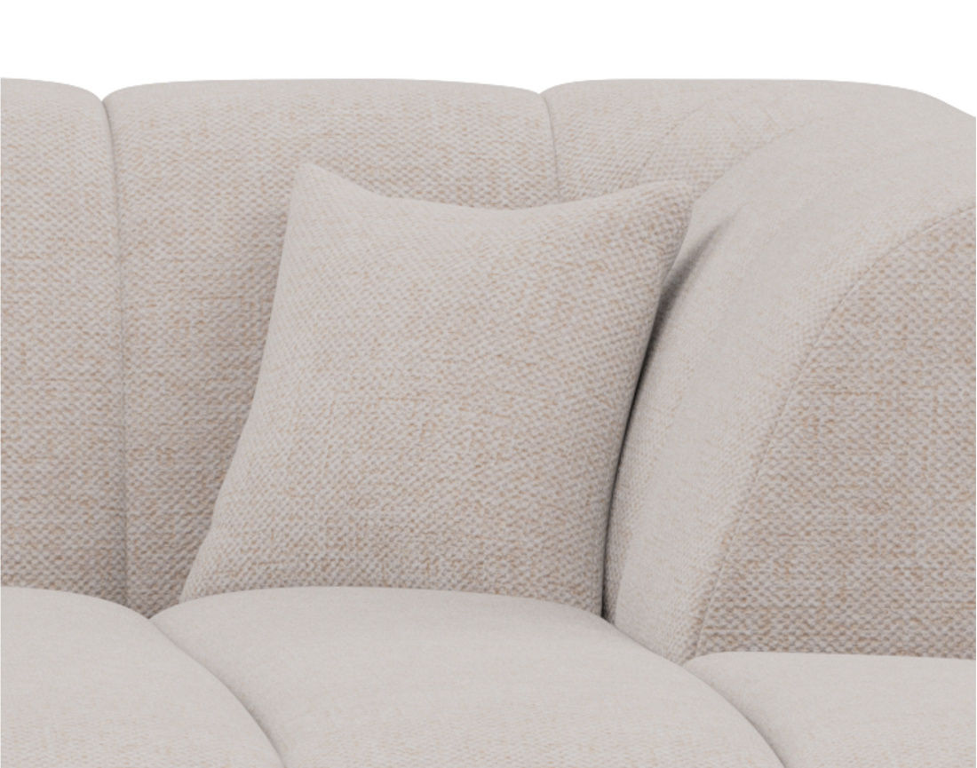 Canapé d'angle droit 4 places sans accoudoir en tissu texturé Curtis Canapé d'angle droit 4 places sans accoudoir en tissu texturé Curtis