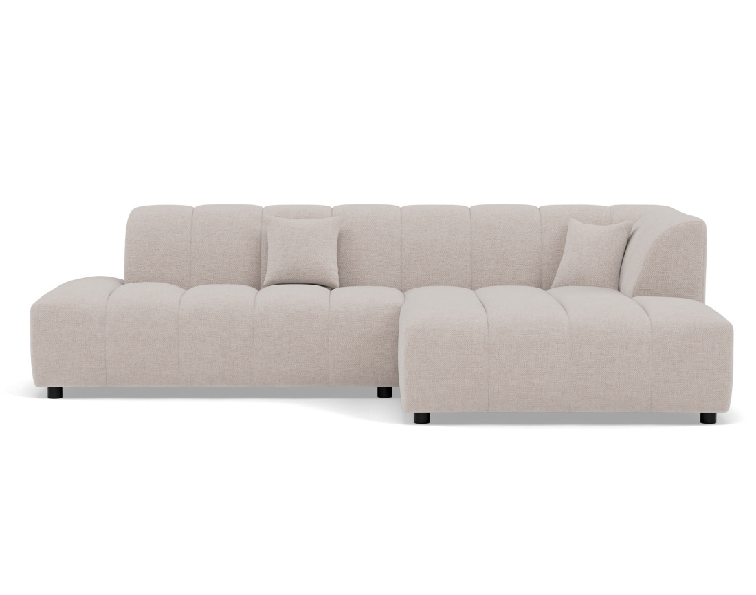 Canapé d'angle droit 4 places sans accoudoir en tissu texturé Curtis Canapé d'angle droit 4 places sans accoudoir en tissu texturé Curtis