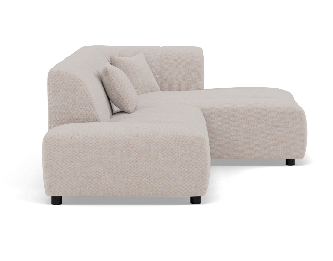 Canapé d'angle droit 4 places sans accoudoir en tissu texturé Curtis Canapé d'angle droit 4 places sans accoudoir en tissu texturé Curtis