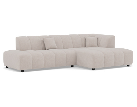 Canapé d'angle droit 4 places sans accoudoir en tissu texturé Curtis