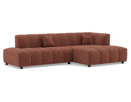 Canapé d'angle droit 4 places sans accoudoir en tissu texturé Curtis