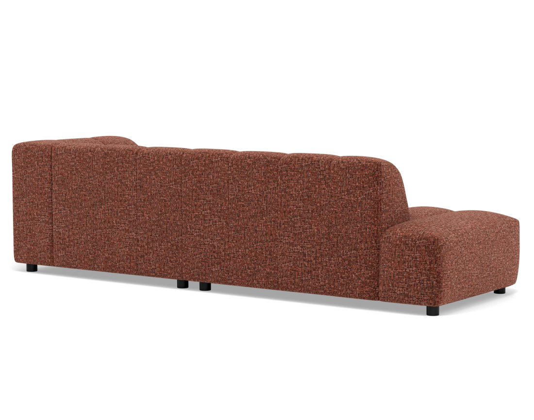 Canapé d'angle droit 4 places sans accoudoir en tissu texturé Curtis