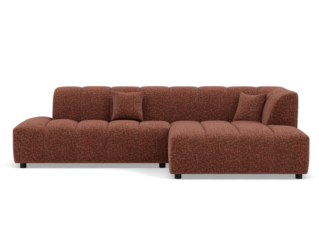 Canapé d'angle droit 4 places sans accoudoir en tissu texturé Curtis