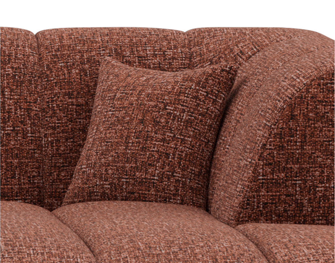 Canapé d'angle droit 4 places sans accoudoir en tissu texturé Curtis