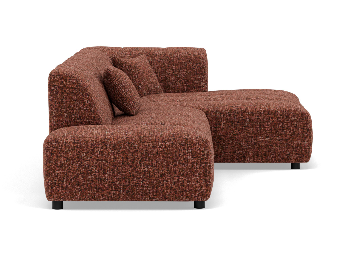 Canapé d'angle droit 4 places sans accoudoir en tissu texturé Curtis