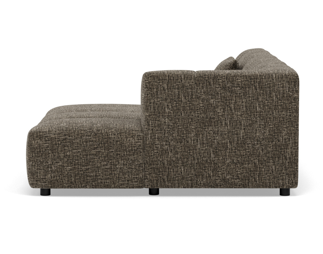 Canapé d'angle droit 4 places sans accoudoir en tissu texturé Curtis