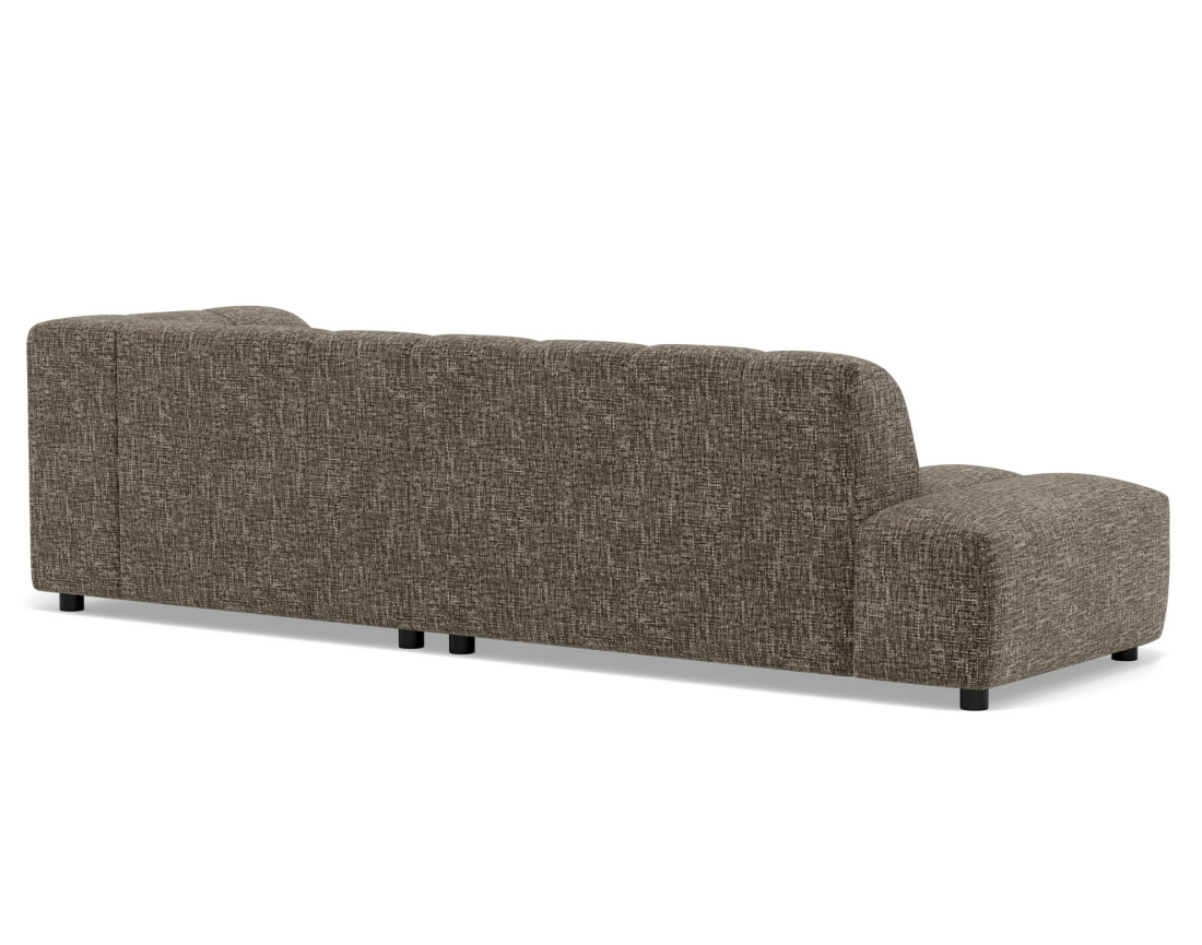 Canapé d'angle droit 4 places sans accoudoir en tissu texturé Curtis