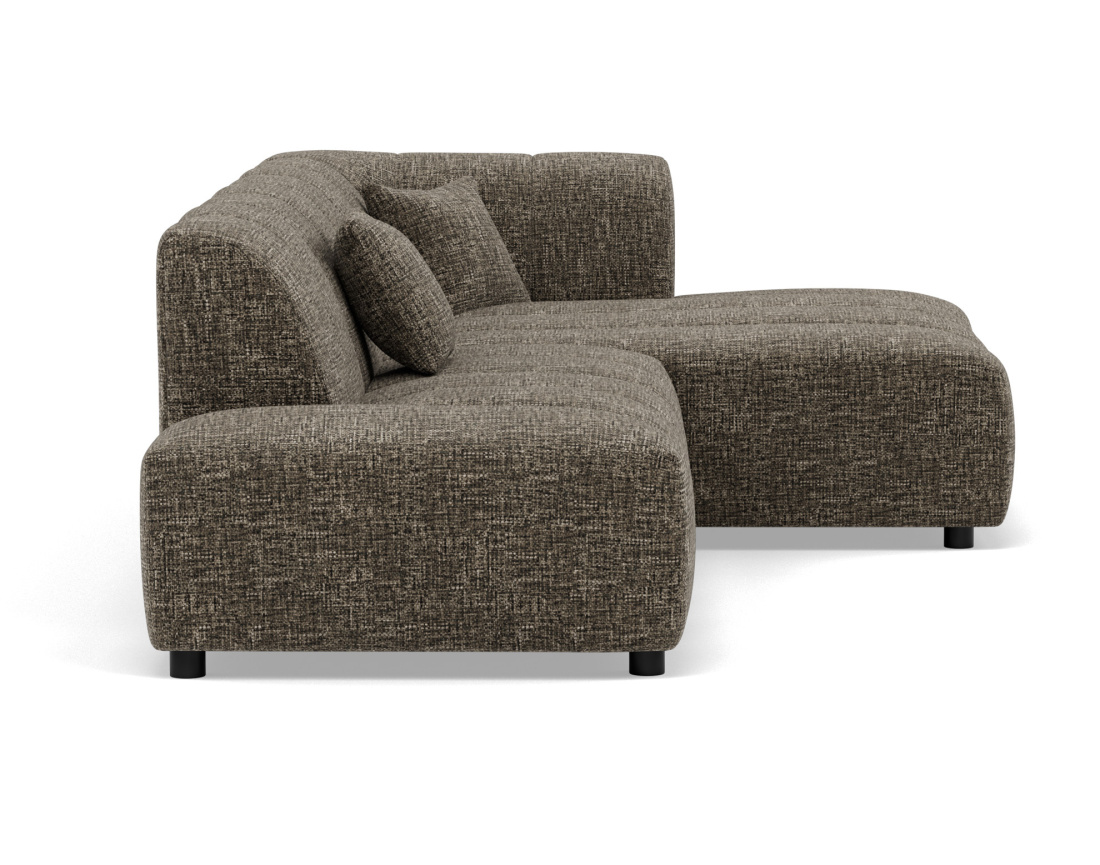 Canapé d'angle droit 4 places sans accoudoir en tissu texturé Curtis
