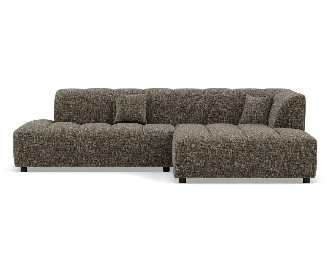 Canapé d'angle droit 4 places sans accoudoir en tissu texturé Curtis