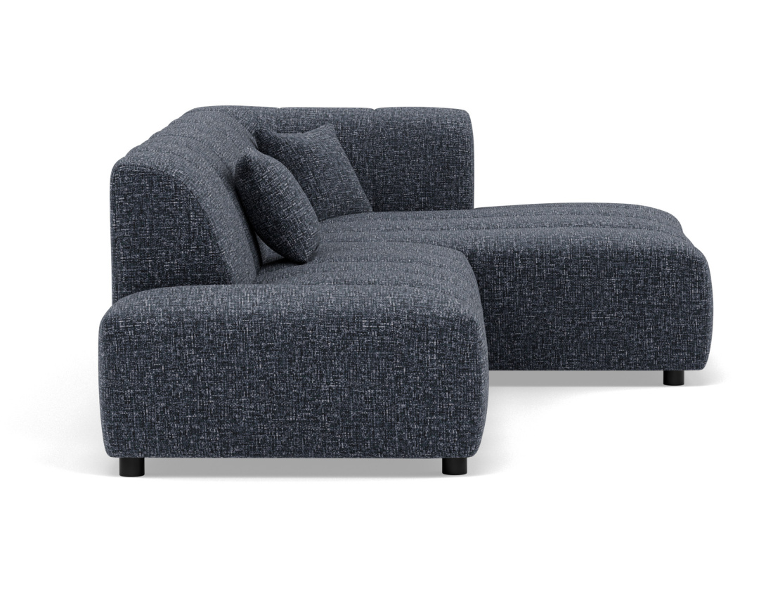Canapé d'angle droit 4 places sans accoudoir en tissu texturé Curtis