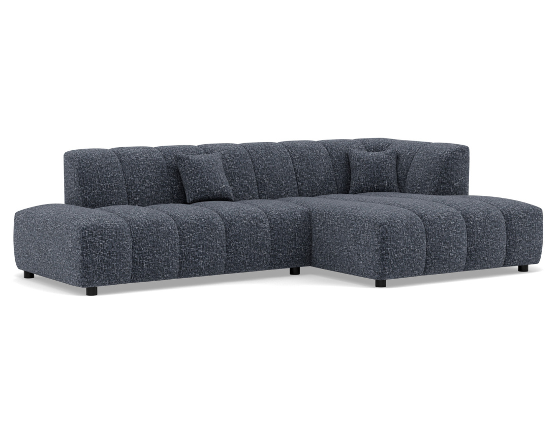 Canapé d'angle droit 4 places sans accoudoir en tissu texturé Curtis
