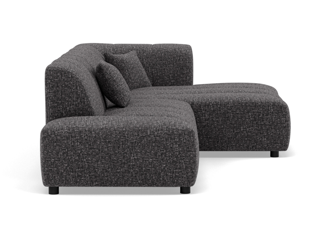 Canapé d'angle droit 4 places sans accoudoir en tissu texturé Curtis Canapé d'angle droit 4 places sans accoudoir en tissu texturé Curtis