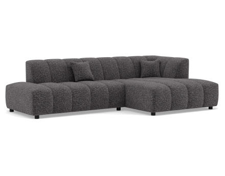 Canapé d'angle droit 4 places sans accoudoir en tissu texturé Curtis