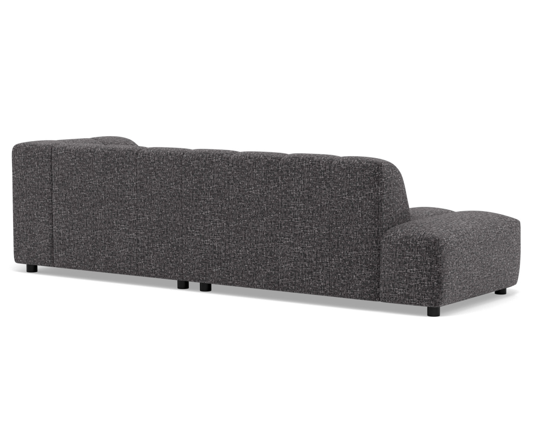 Canapé d'angle droit 4 places sans accoudoir en tissu texturé Curtis Canapé d'angle droit 4 places sans accoudoir en tissu texturé Curtis
